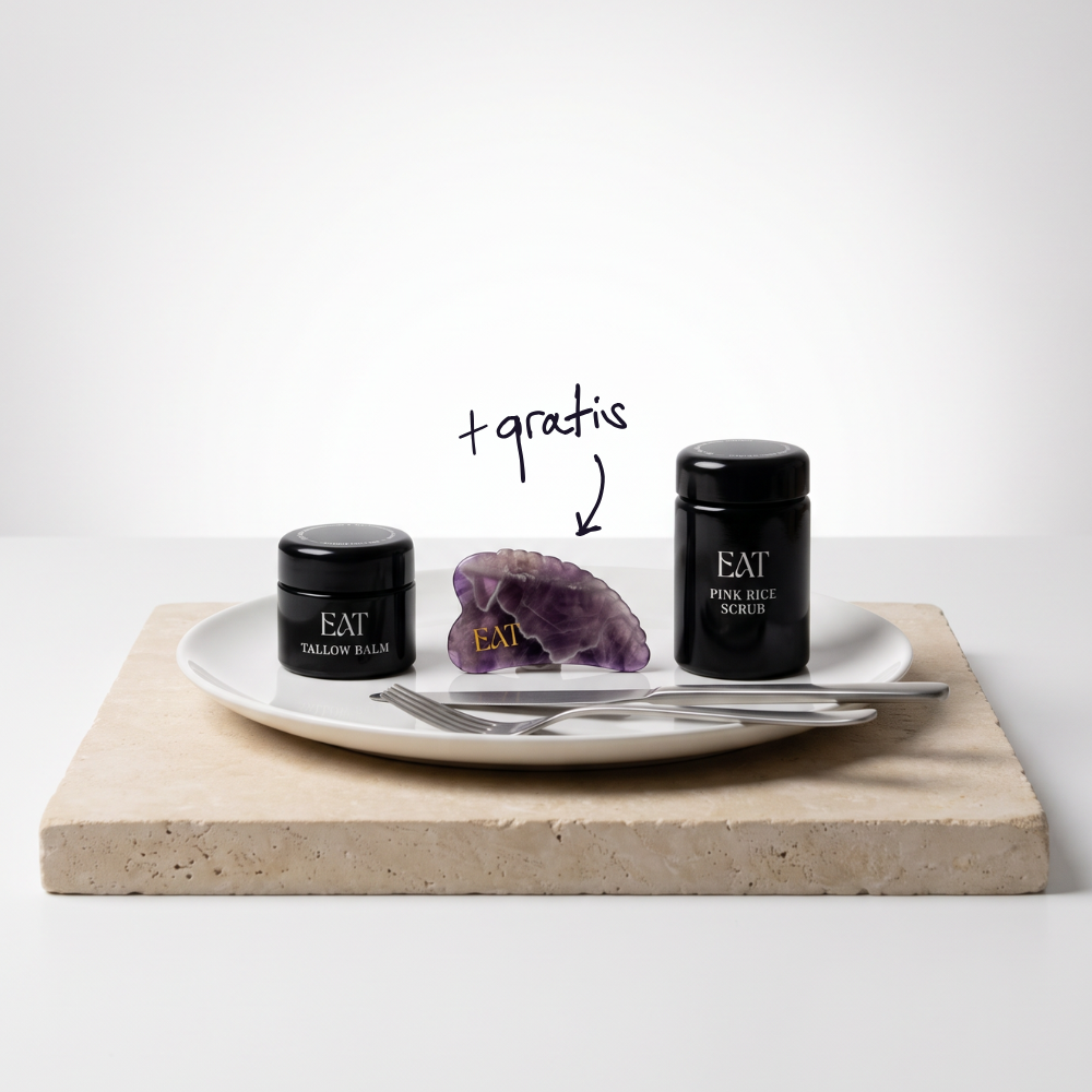 Nourish & Drainage - Tallow Balm + Pink Rice Scrub + Amethyst Gua Sha