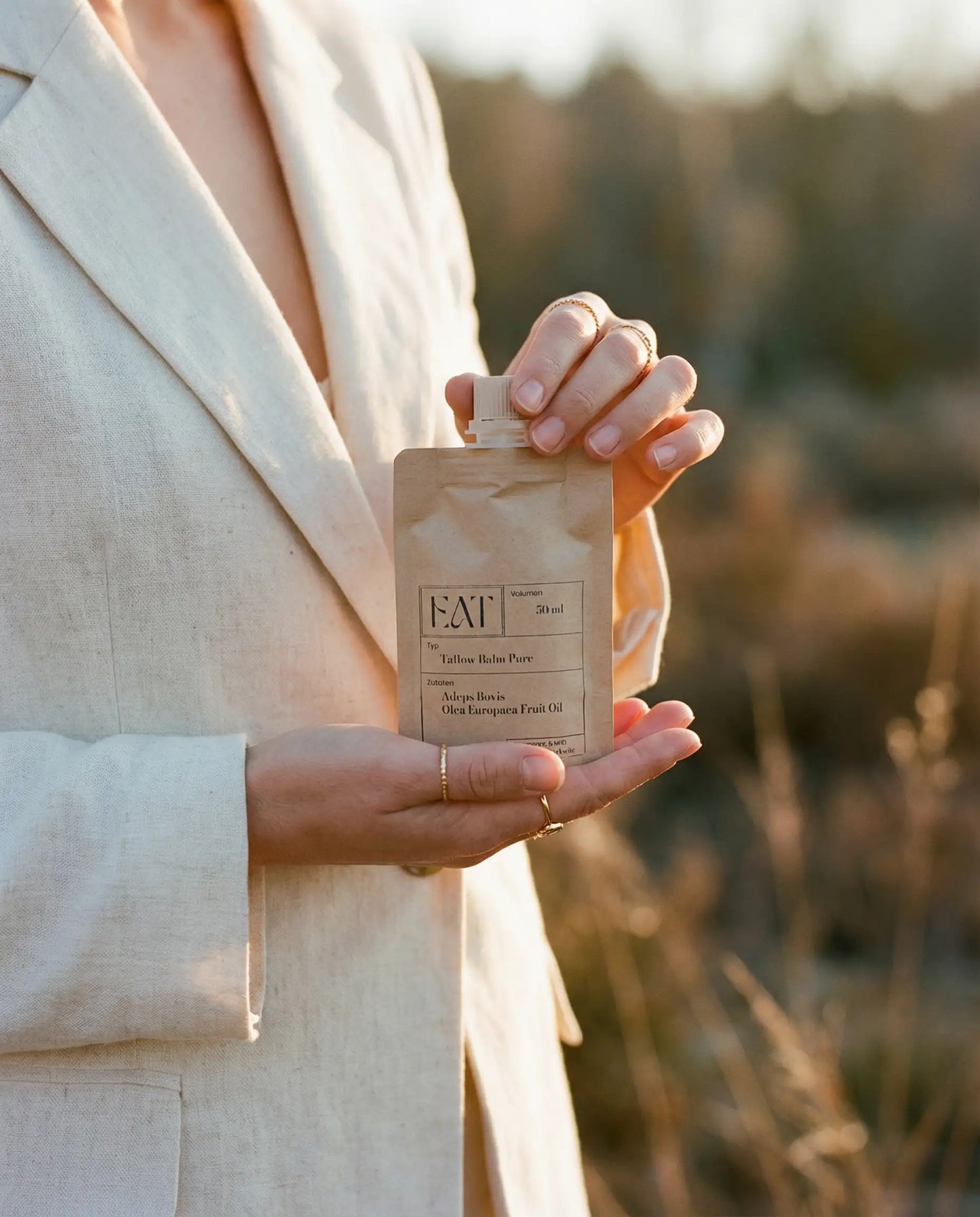 Bio tallow balm pure refill im Glas –hande
