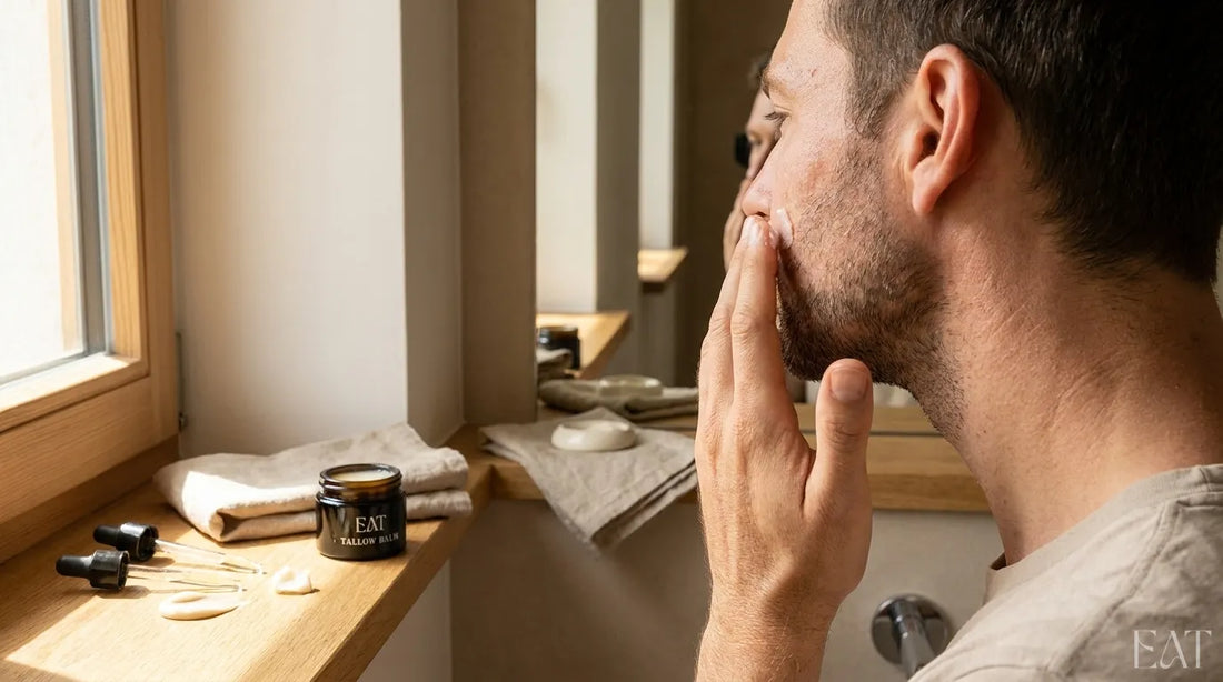 Gesichtspflege für Männer: Die effektive Routine mit Tallow bei trockener Haut