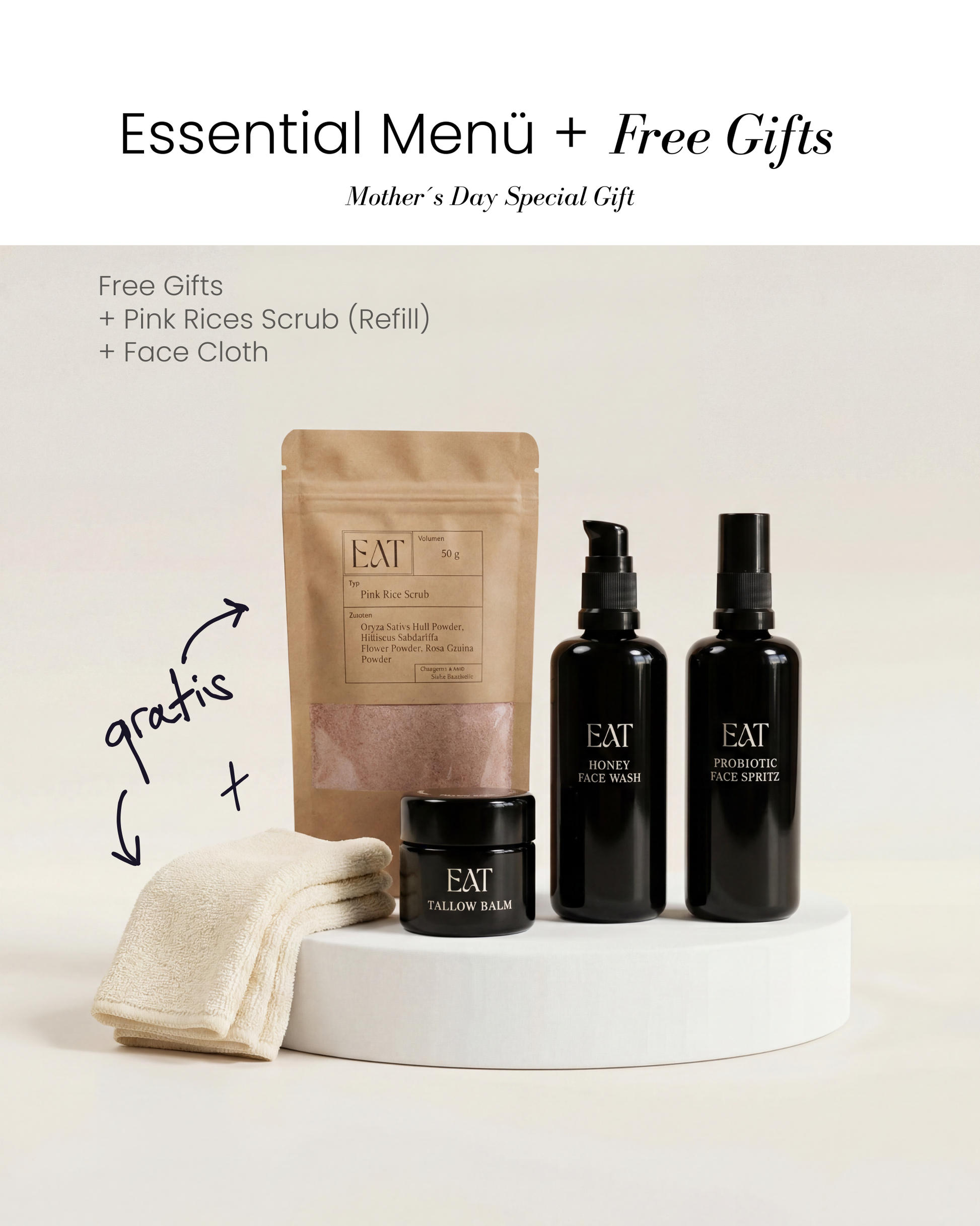 Essential Menü + Free Gifts