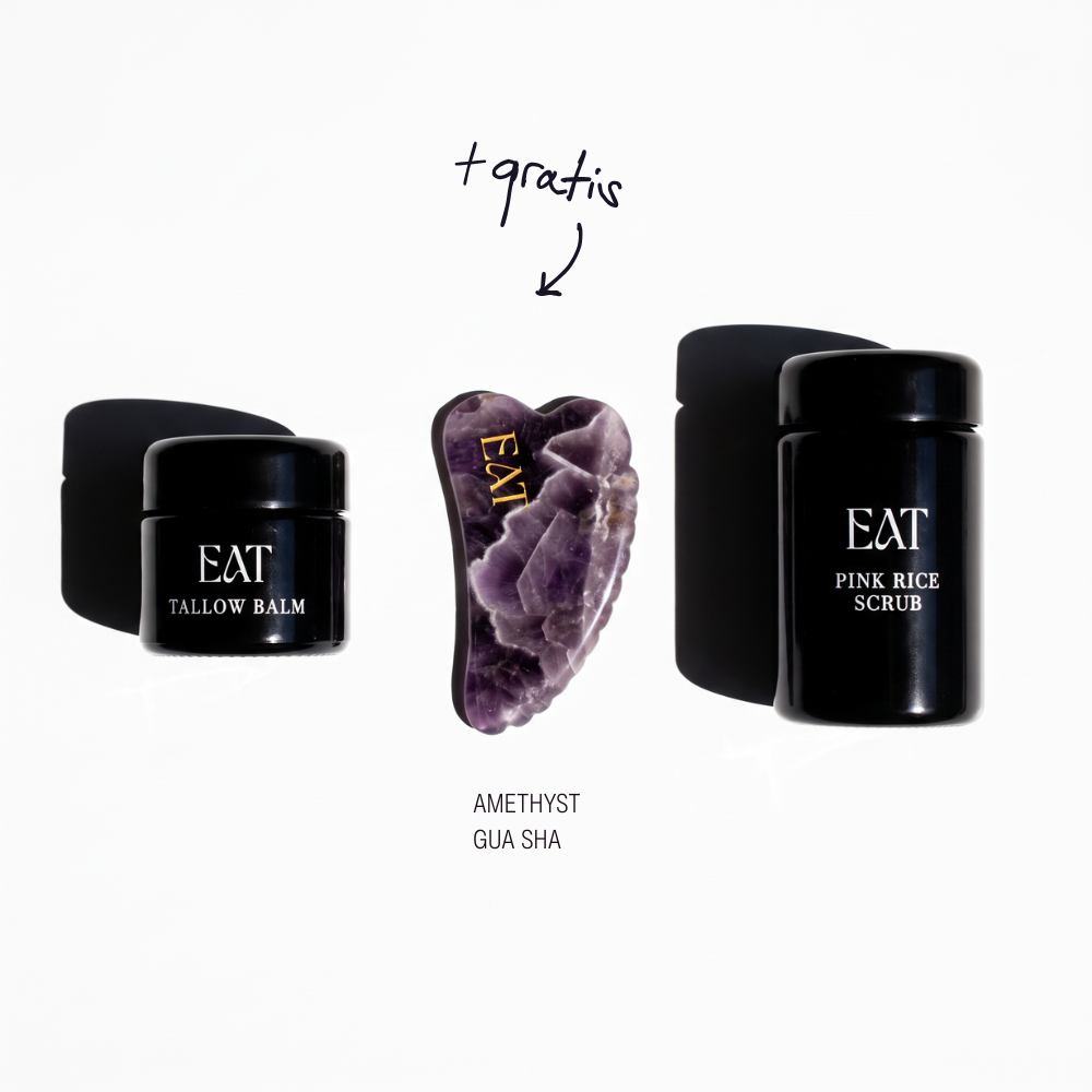 Nourish & Drainage - Tallow Balm + Pink Rice Scrub + Amethyst Gua Sha
