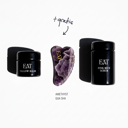 Nourish & Drainage - Tallow Balm + Pink Rice Scrub + Amethyst Gua Sha