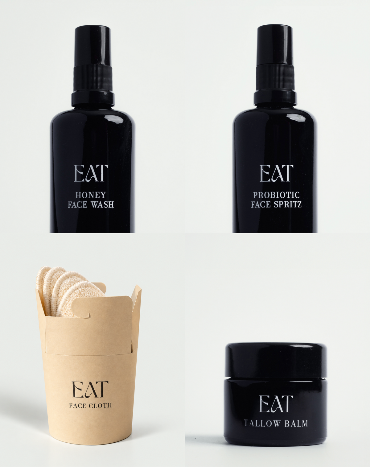 THE DAILY GLOW Bundle: Honey Face Wash, Probiotic Face Spritz, Tallow Balm und Face Cloth