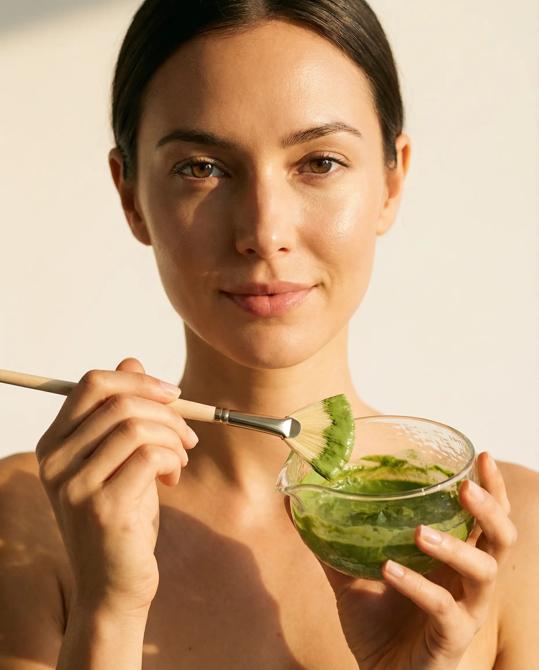 Bio matcha mask set im Glas – gesichtsmaske