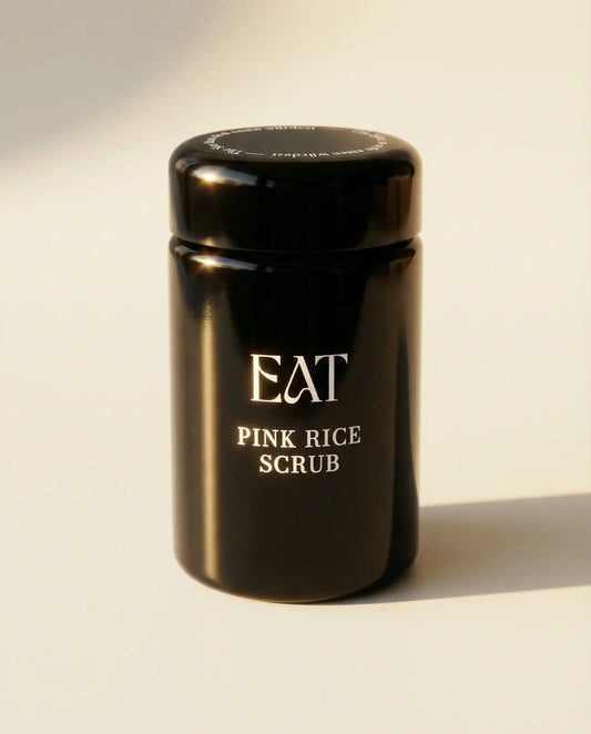 Bio pink rice scrub im Glas – hautpflege dose