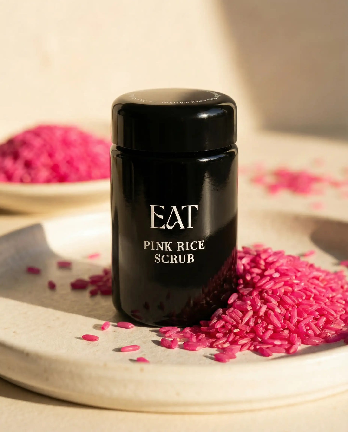 Bio pink rice scrub im Glas – reis