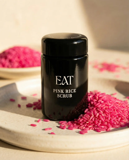 Bio pink rice scrub im Glas – reis